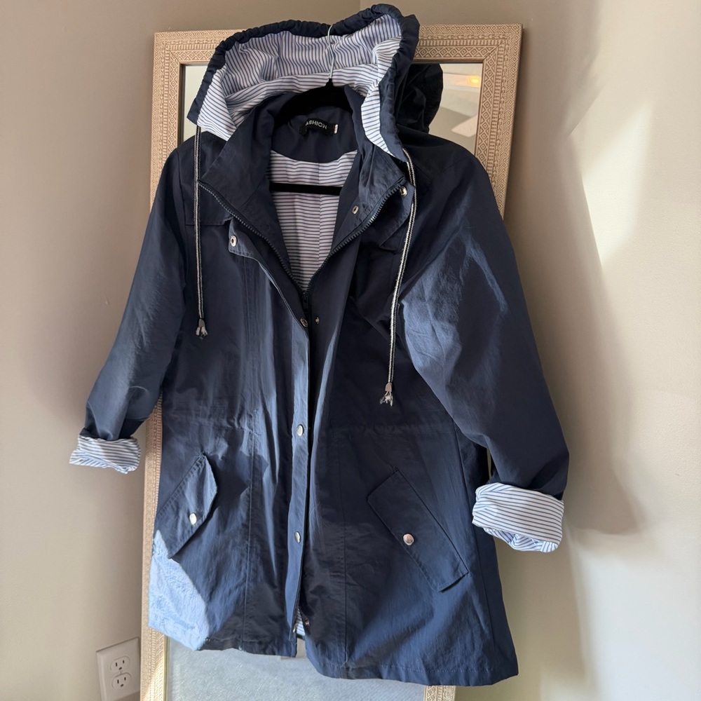 Amazon Women's Navy Utility Jacket with Hood